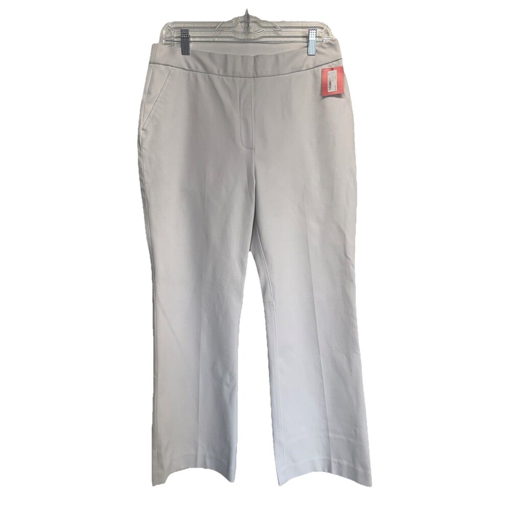 New Spanx Women Pants Size Large Classic White Kick Flare Pull On High Waisted